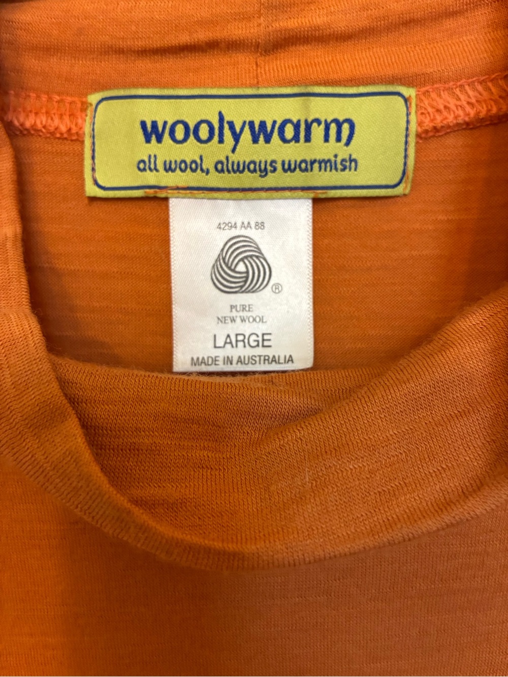 Orange Long Sleeve Wool Crewneck -